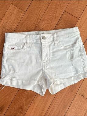 Y2k 2000s Hollister White Mid Rise Short Shorts